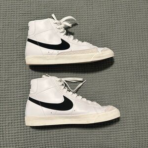 Nike White and Black High-Top Sneakers